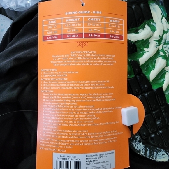 NWT Hyde & Eek! Boutique Kid's Light Up Phantom Ninja Halloween Costume Cosplay - Picture 8 of 16